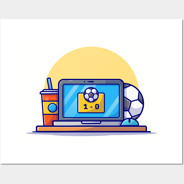 Online Soccer Match Cartoon Vector Icon Illustration (3) Wall Art by Catalyst Labs